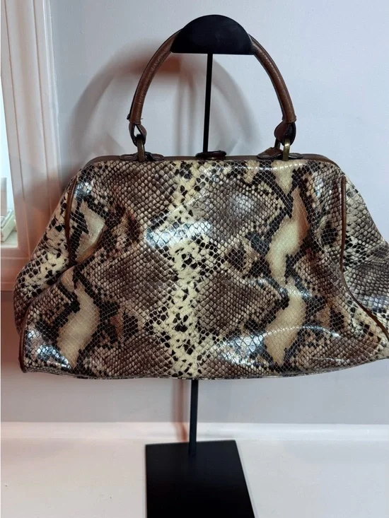 Jessica Simpson Python-Print Satchel - Picture 2 of 9